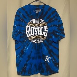 Kansas City Royals MLB Baseball Burst Tie Dye Tee Shirt Mens XL NWOT
